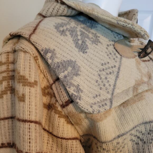 Woolrich Vintage USA Wool Blanket Fully Lined Long Toggle Jacket Coat Size Large - Picture 6 of 12